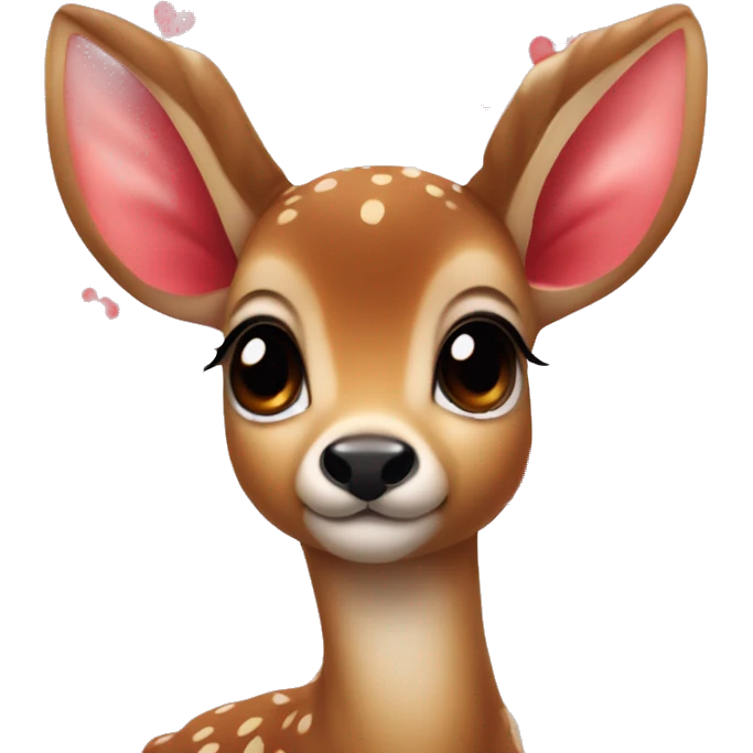 Baby deer with red hearts instead of eyes  emoji