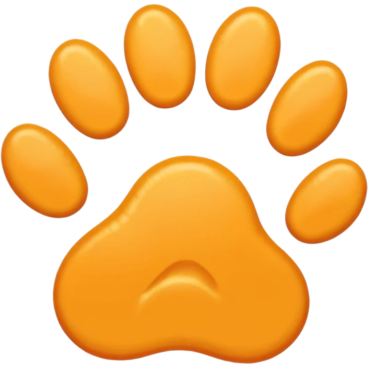 a very light pale pastel yellow-orange pawprint emoji