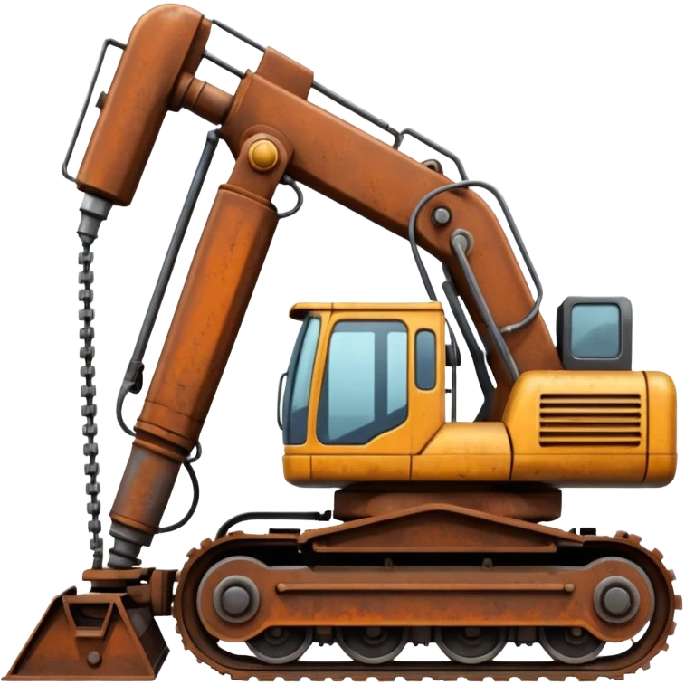 generate a drill machine on tracks rust clear emoji