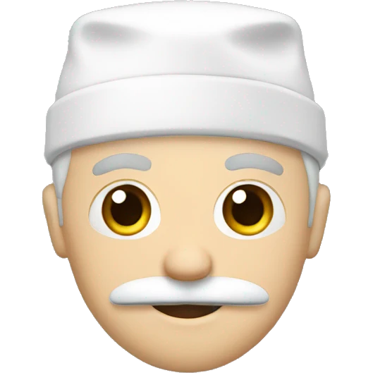  white doctor with a white cap and mustache emoji