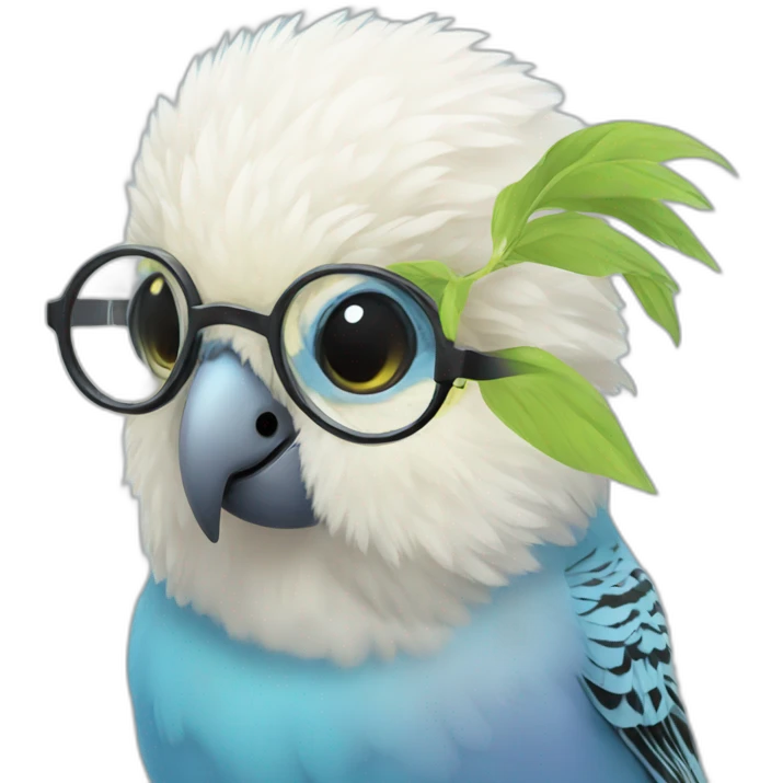 budgie in glasses emoji