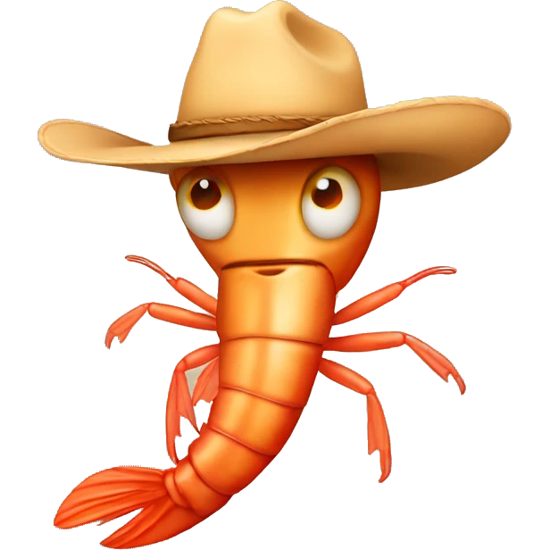 shrimp with a cowboy hat emoji