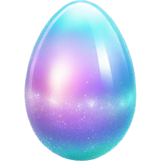 Sparkly glossy Pastel iridescent glass crystal egg emoji
