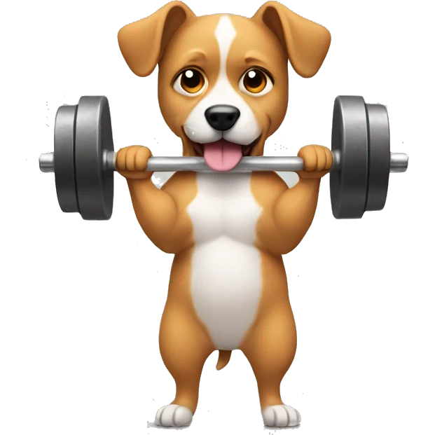 Dog lifting weights  emoji