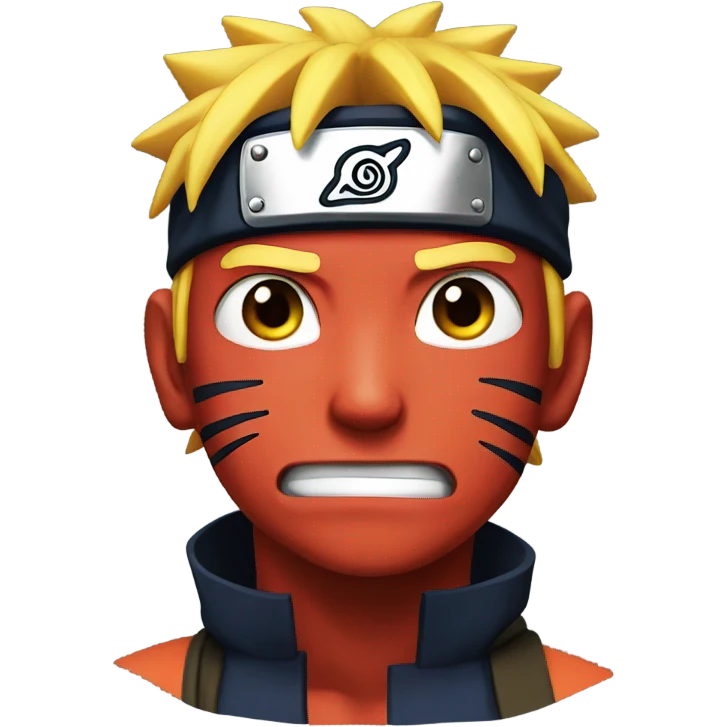 Naruto with red face emoji