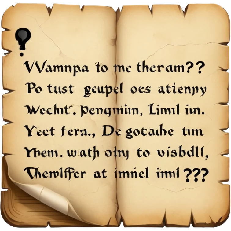 Text VAMPA? When? written on old pergamin emoji