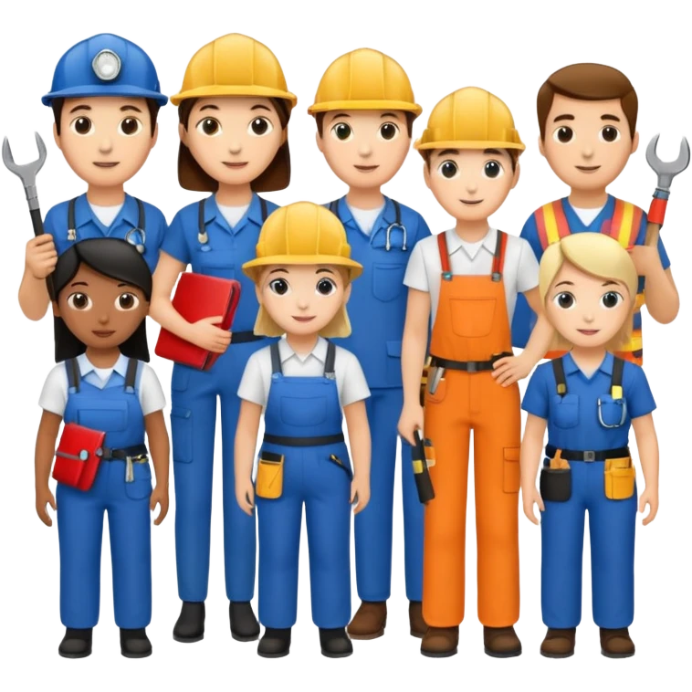 сделай несколько людей разных профессий только со светлой кожей emoji