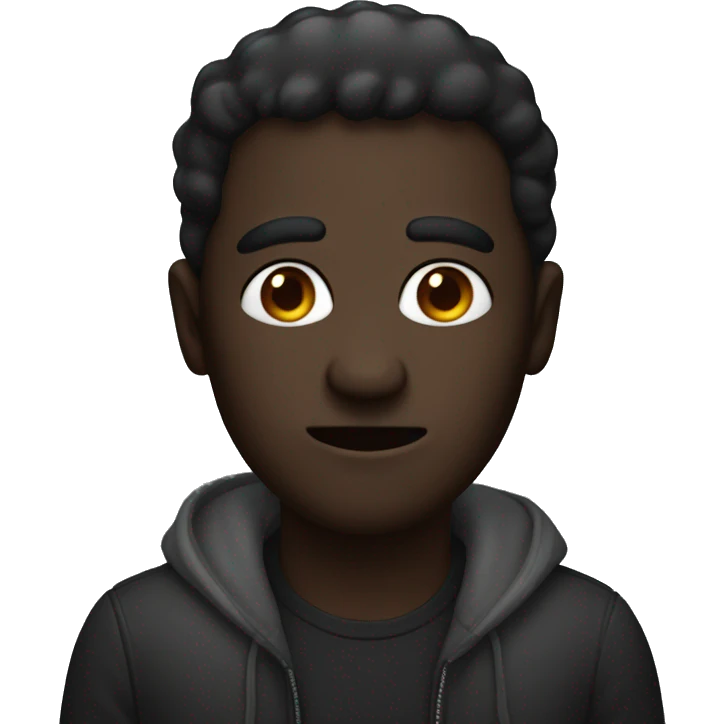 Dark man with mole on the cheeks emoji