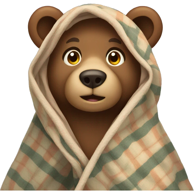 Bear wearing blanket emoji