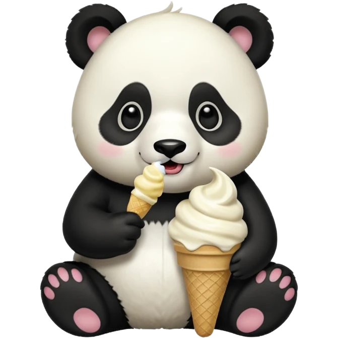 Panda eating ice cream emoji