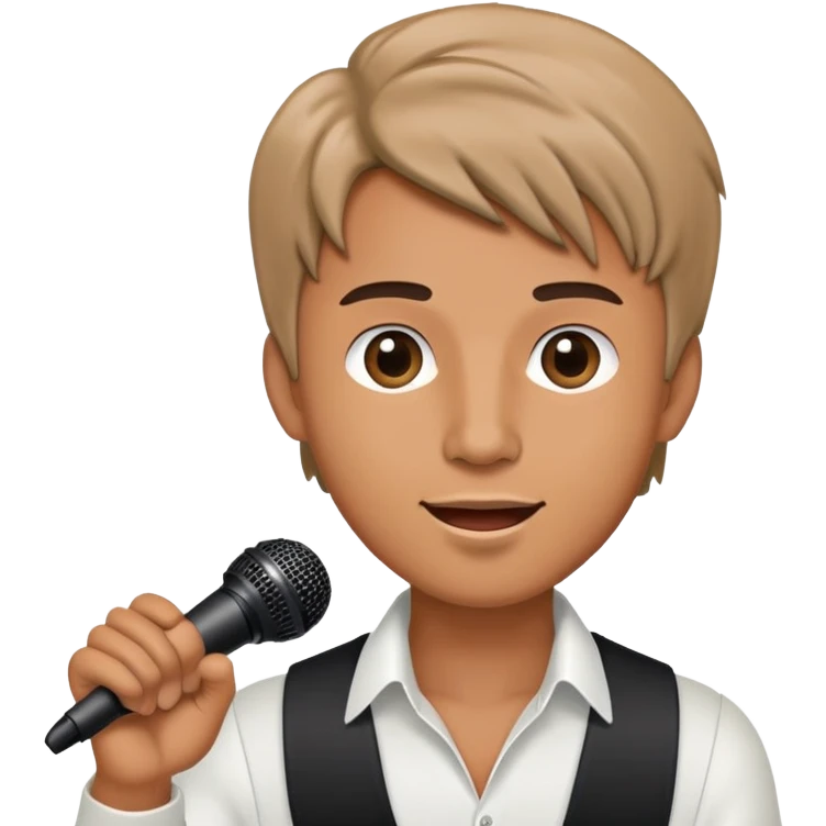passionate male singer holding microphone emoji