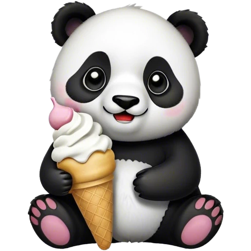 Panda eating ice cream emoji