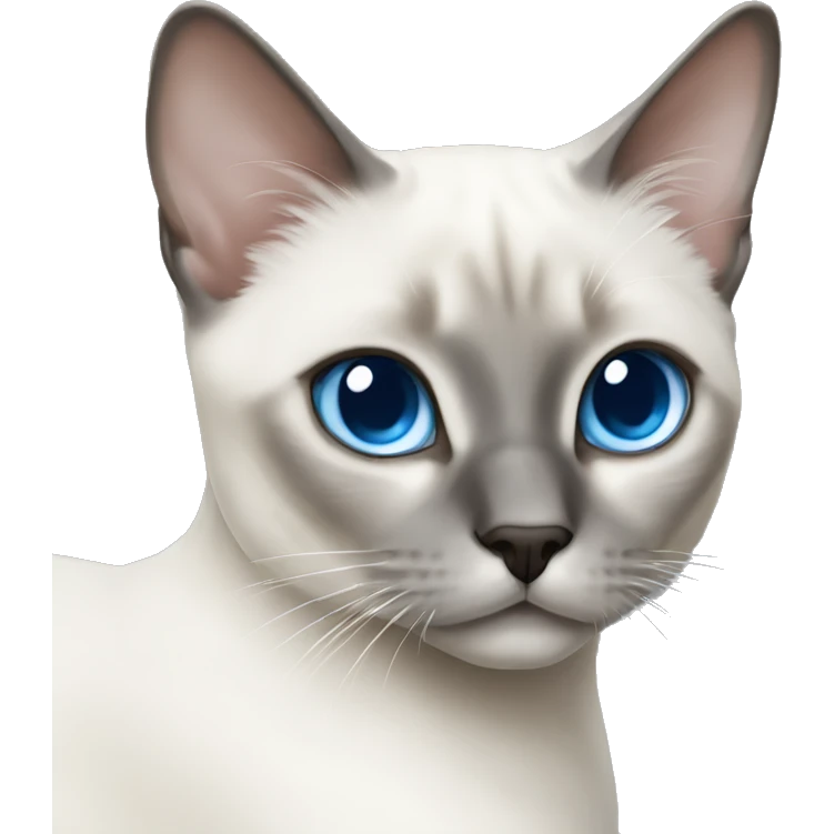 white siamese cat with gray markings and blue eyes emoji