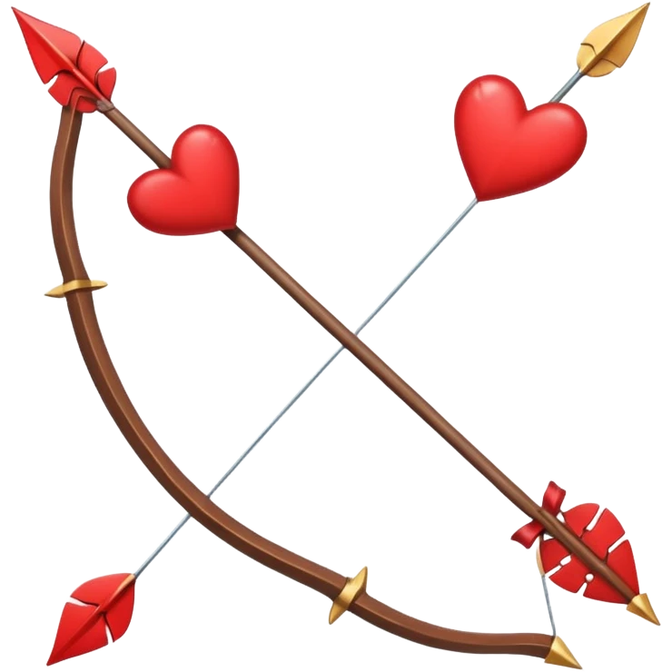 red bow and arrow with hearts emoji