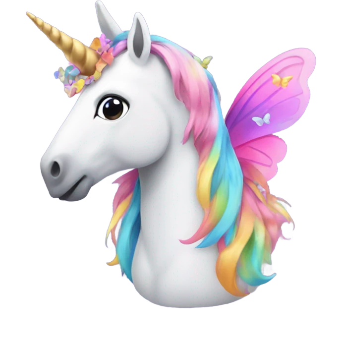 A unicorn with butterflies emoji