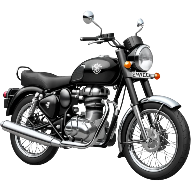 Black royal Enfield with white logo facing left emoji