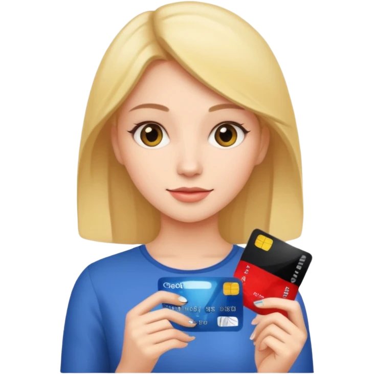 Young lady with credit card in hand emoji