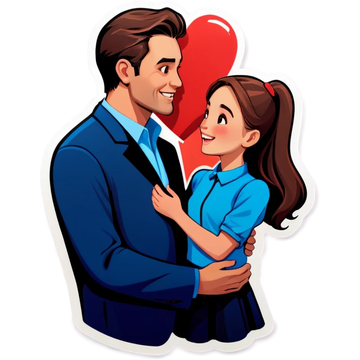 Guy giving heart to girl! emoji