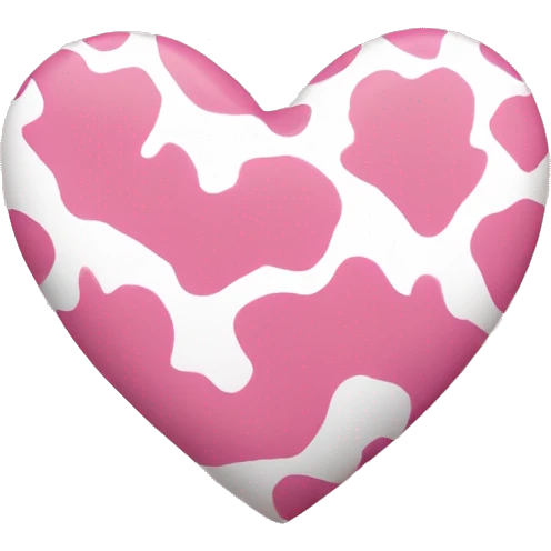 Pink Cow print heart emoji