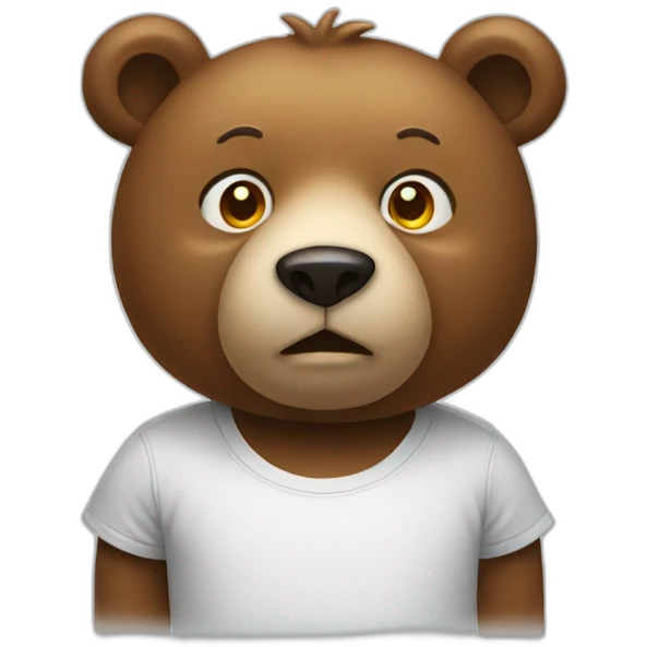 bear stand back wearing tshirt emoji