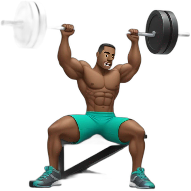 A jacked man doing bench press emoji