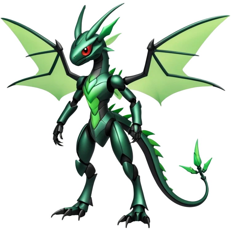 Gothic Black Edgy Futuristic Flygon-Scyther-Fakemon-hybrid Full Body emoji
