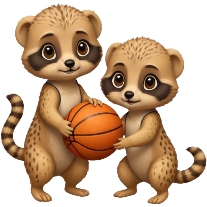 Baby meerkats playing basktball emoji