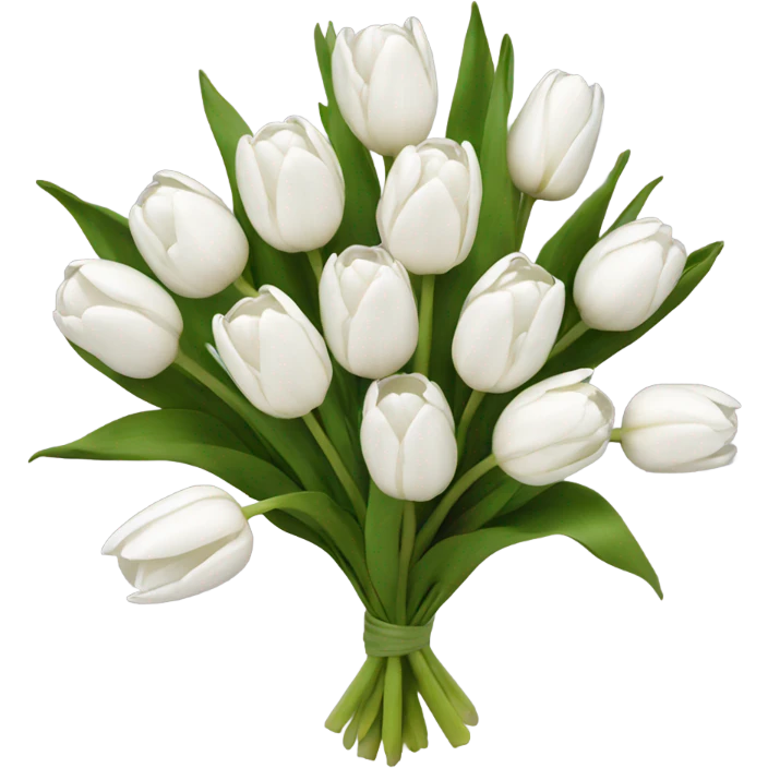 white tulip bouquet  emoji