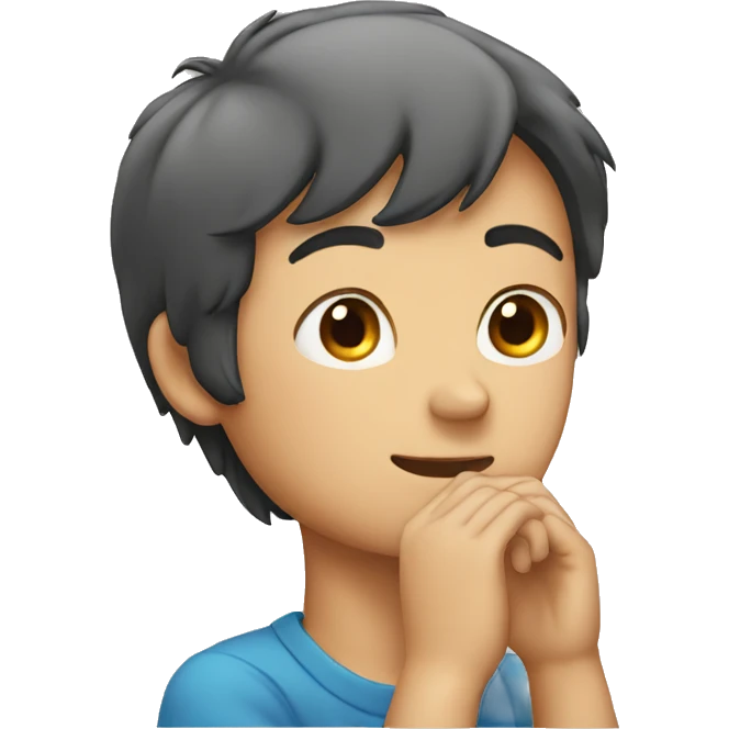 Boy with his hand behind his ear emoji