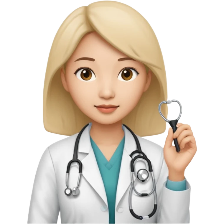 asian woman doctor with stethoscope removal emoji