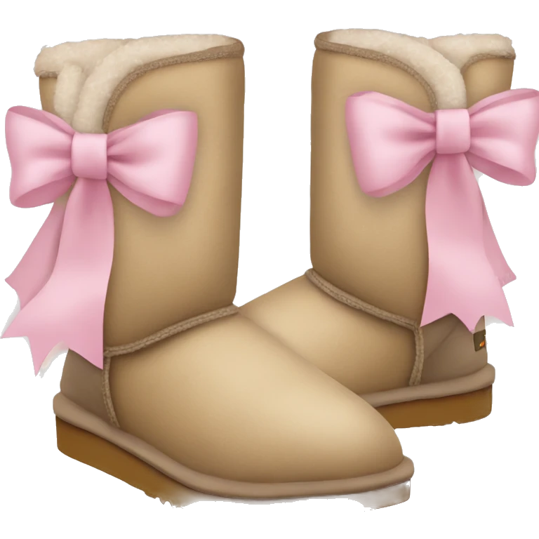 Uggs beige wire pink bows emoji