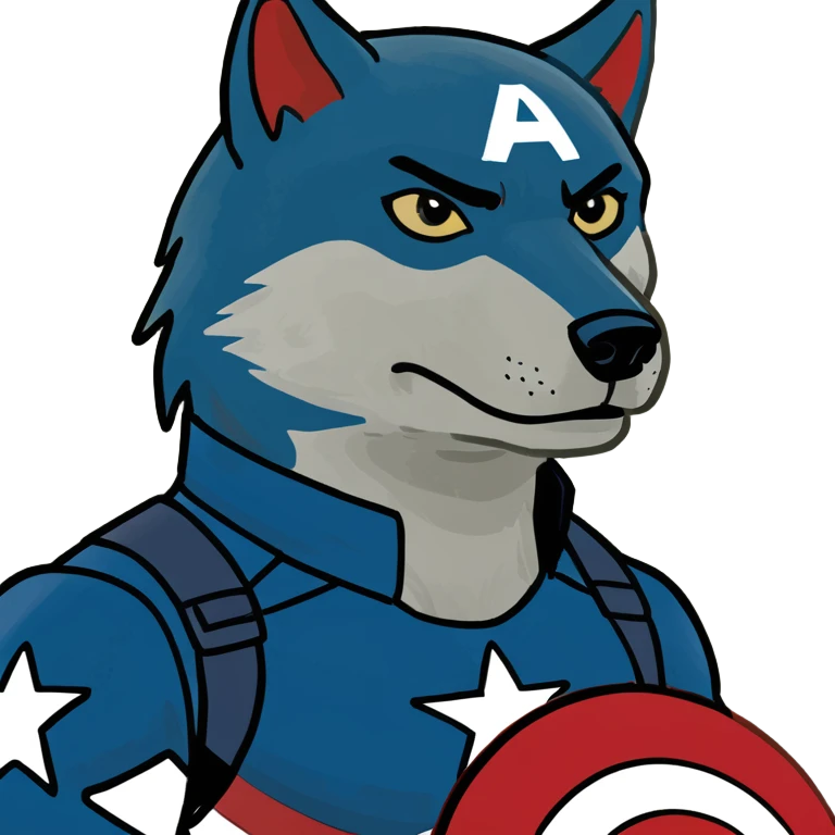 Captain America wolf emoji