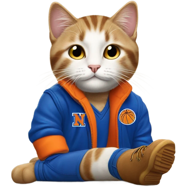 cat in timbs, New York knicks jersey emoji