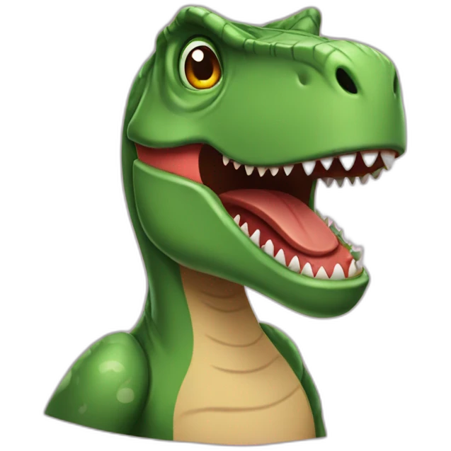un t-rex maquillage emoji