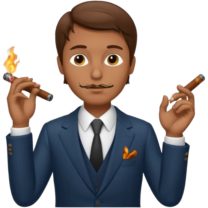 no smoking sign with a man who smoks cigar emoji