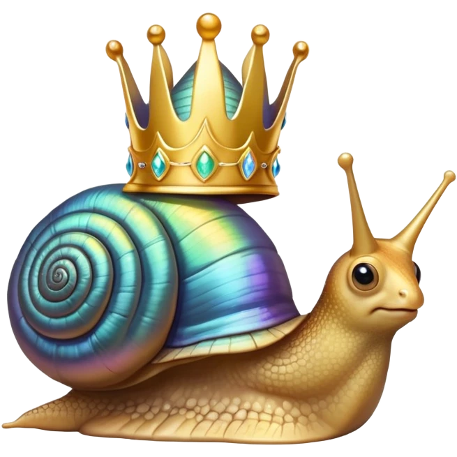 caracol con corona de rey emoji