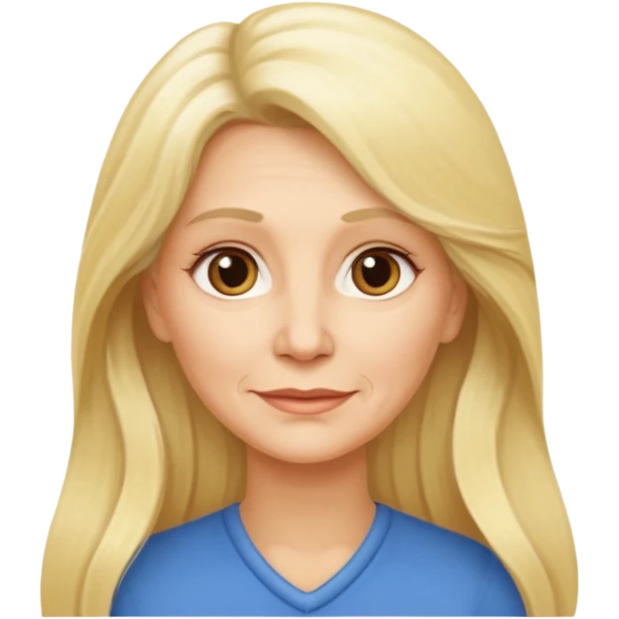 Femme 60 ans blonde cheveux long emoji