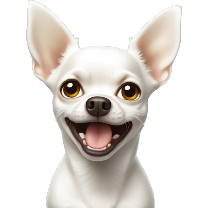white chihuahua barking  emoji
