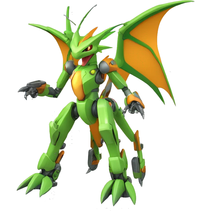 Mechanical Flygon-Scyther-Charizard-raptor-Medabot-Mecha full body emoji