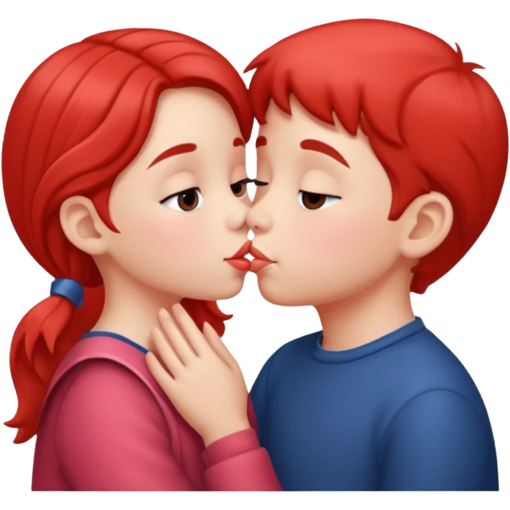Des enfants qui se font un bisou sur la bouche emoji