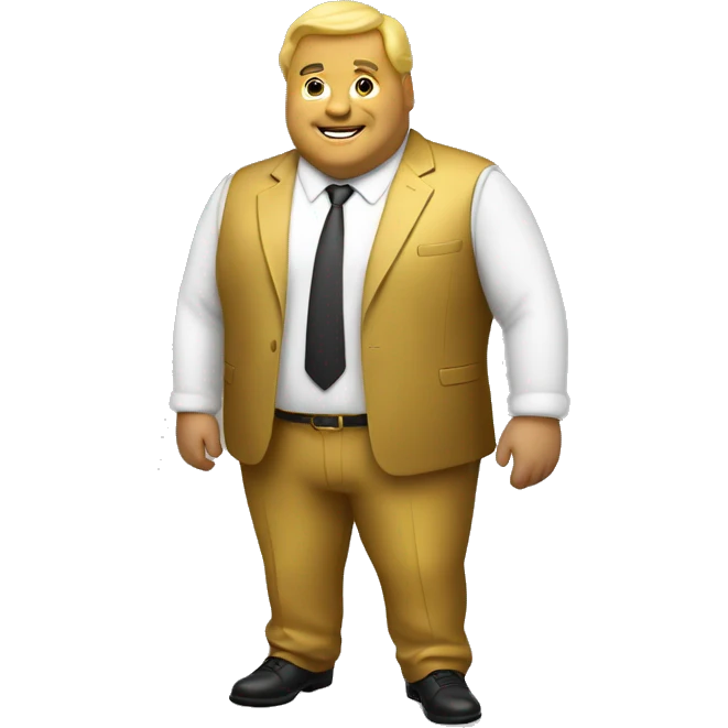 golden fat man in suite  emoji