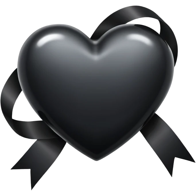 black heart with black ribbon emoji