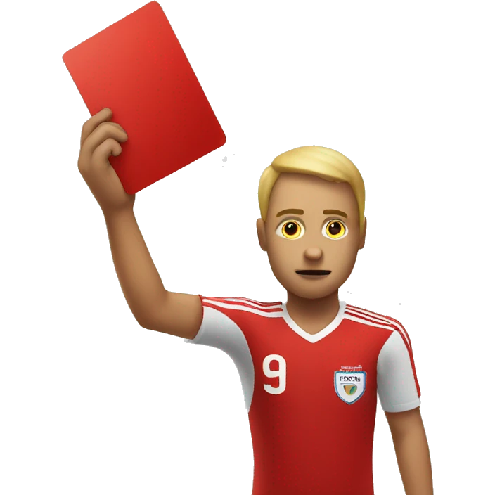 Red card with hand emoji
