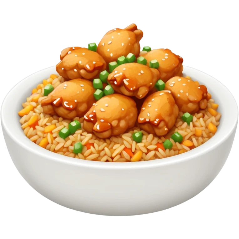 Orange chicken and fried rice emoji