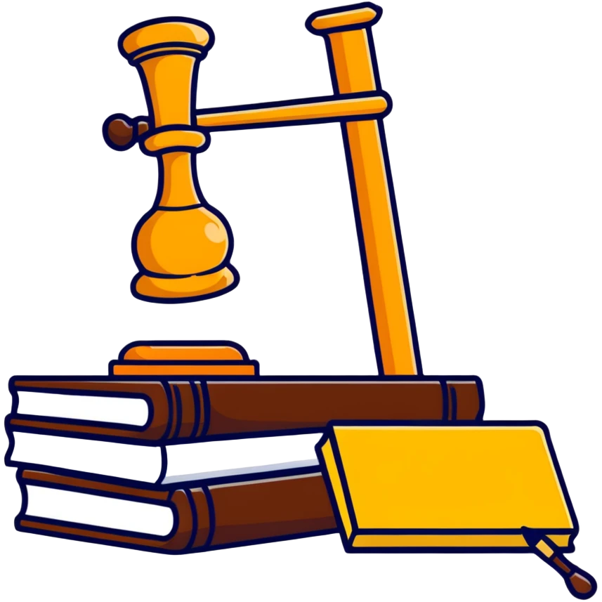 Gavel with law book emoji