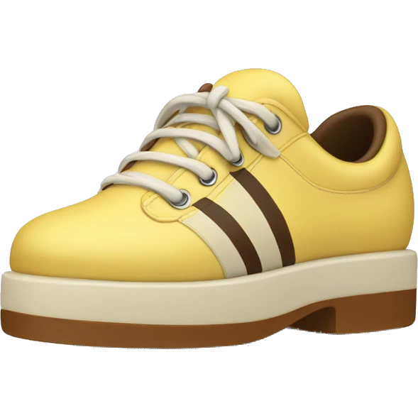 pale yellow bowling shoe with a brown stripe emoji