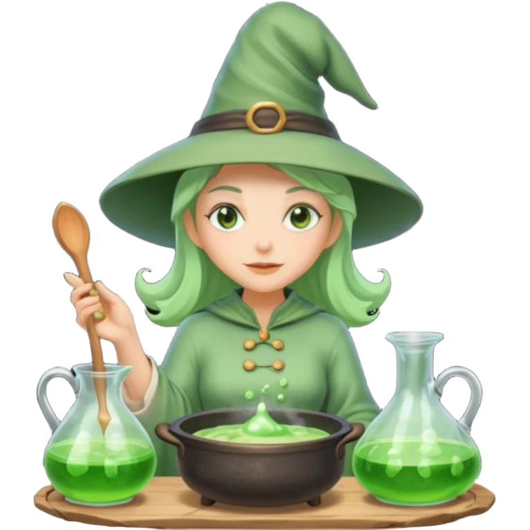 green witch cooking potion emoji