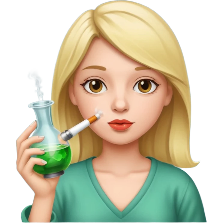 girl smoking bong emoji