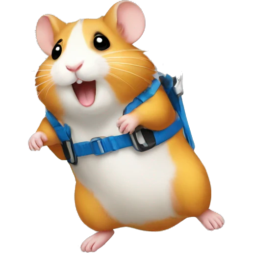 Hamster bungee jump emoji