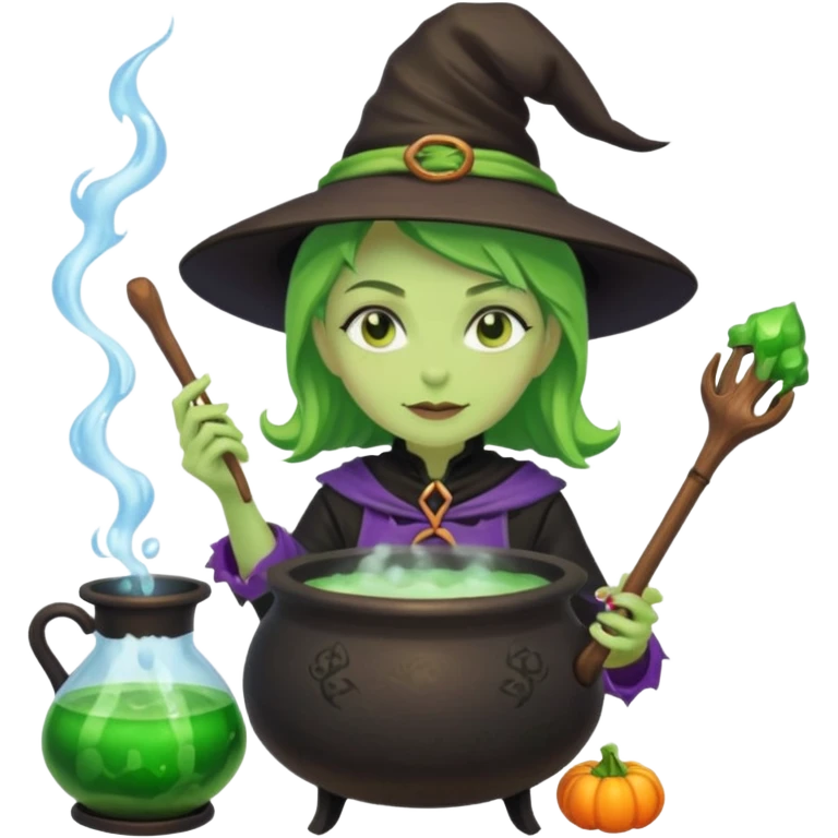 green witch cooking potion emoji